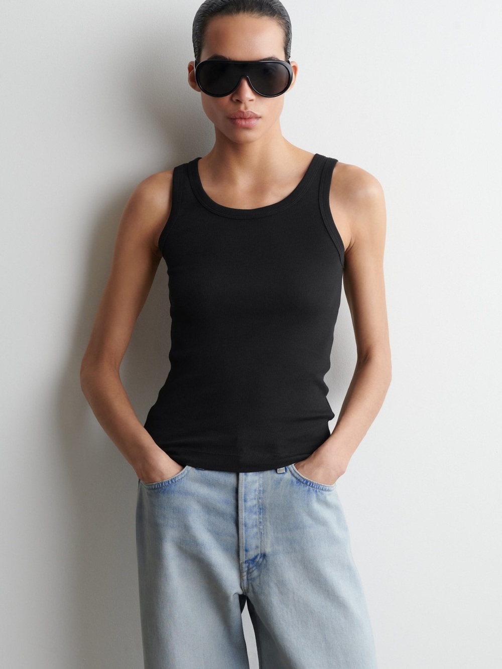 COS black ribbed tank top; M